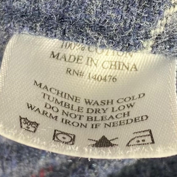 Faherty Ventura Plaid Shirt Button Down Top Sz Small Oversized Flannel Blue - Picture 4 of 4